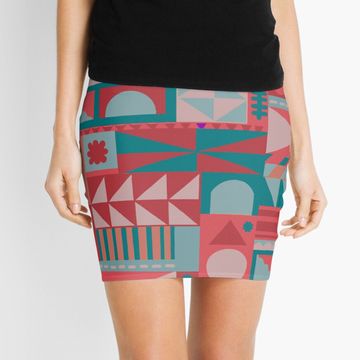 Discover "it's a small world" Pattern (cherry palette) Mini Skirt