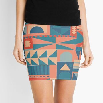 Discover "it's a small world" Pattern (vintage palette) Mini Skirt