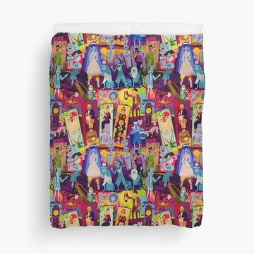 Discover Retro Mansion Collage Duvet Cover