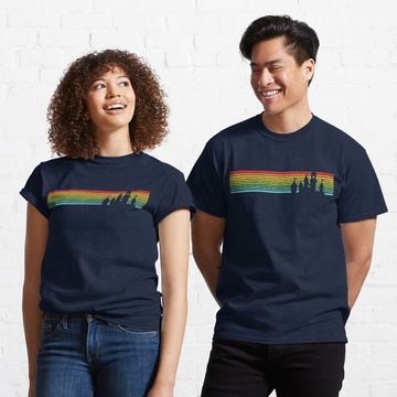 Discover Retro Castle Stripes Classic T-Shirt