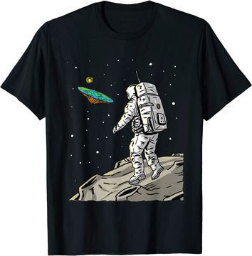 Discover Flat Earth Moon Landing Conspiracy Theory Anti Scientism T Shirt