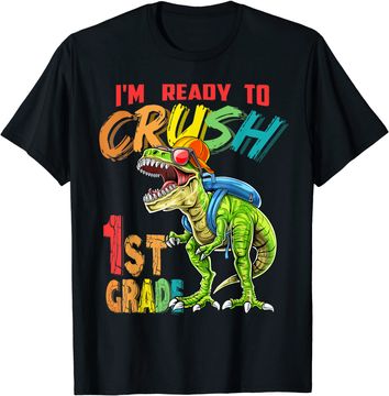 Discover I'm Ready To Crush 1st Grade T Rex Dinosaur Back to School Tank Top