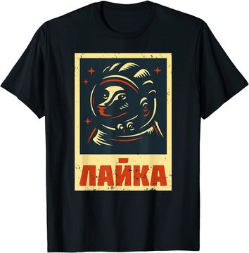 Discover Laika dog Sputnik space travel T-Shirt