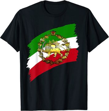 Discover Iran Flag With Lion And Crown T Shirt