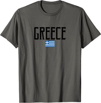 Discover Greece Flag Vintage Black Text T-Shirt