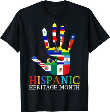 Discover National Hispanic Heritage Flag Countries Hands Latino T-Shirt