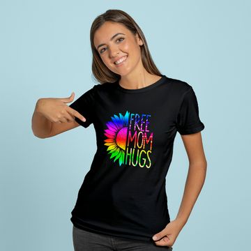 Discover Womens Free Mom Hugs Hoodie - LGBT Rainbow Sunflower Hoodie Hoodie