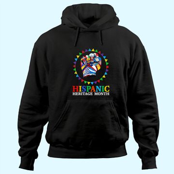 Discover Hispanic Heritage Month Strong Latino Hand Countries Flag Hoodie