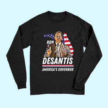 Discover Ron Desantis America's Governor Florida US Flag Long Sleeves