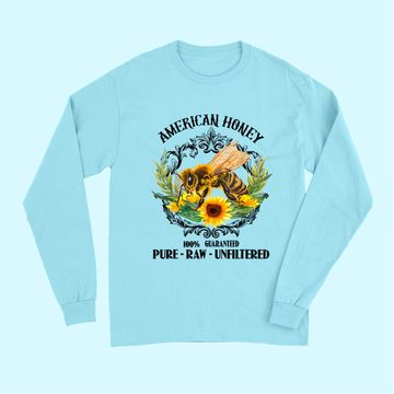 Discover American Honey Bee Funny Beekeeping Gift For Beekeeper Long Sleeves