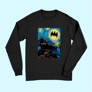 Discover DC Comics Batman Starry Night Style Painting Long Sleeves