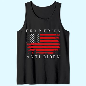Discover PRO AMERICA ANTI BIDEN FLAG IMPEACH JOE BIDEN ANTI BIDEN Tank Top