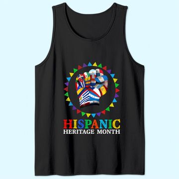 Discover Hispanic Heritage Month Strong Latino Hand Countries Flag Tank Top