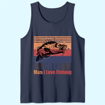 Discover MILF Man I Love Fishing Funny Retro Vintage Fish Essential Tank Top