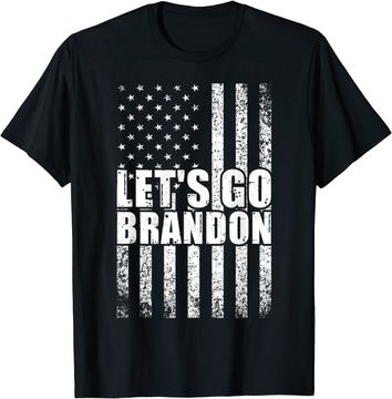 Discover Let’s Go Brandon Conservative Anti Liberal US Flag T-Shirt