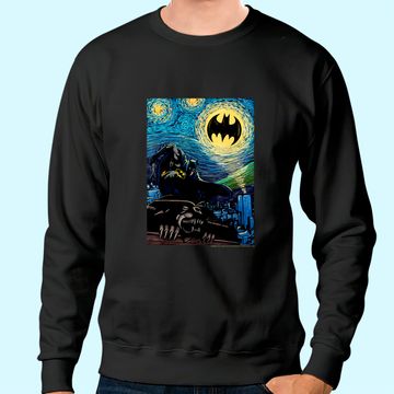 Discover DC Comics Batman Starry Night Style Painting Sweatshirt