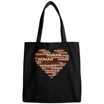 Discover Human Skin Tone Heart Anti-Racist Tote Bag