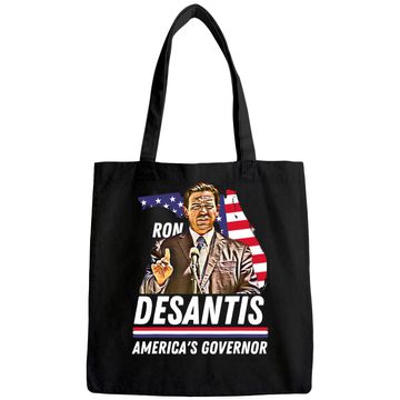 Discover Ron Desantis America's Governor Florida US Flag Tote Bag