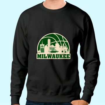 Discover Milwaukee Basketball Vintage Cityscape Sweatshirt