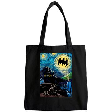 Discover DC Comics Batman Starry Night Style Painting Tote Bag
