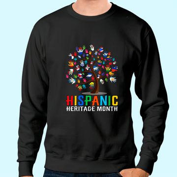 Discover National Hispanic Heritage Month Hand Flag Tree Roots Latino Sweatshirt