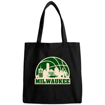 Discover Milwaukee Basketball Vintage Cityscape Tote Bag
