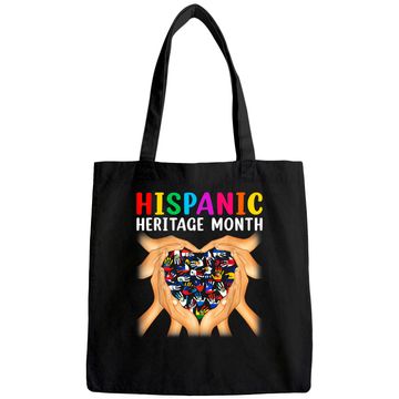 Discover Hispanic Heritage Countries Hands Heart Flags Latina Power Tote Bag