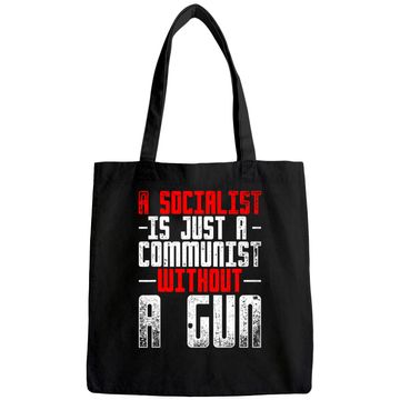 Discover Anti Communist Capitalist Liberty Gift Funny Anti Socialism Tote Bag