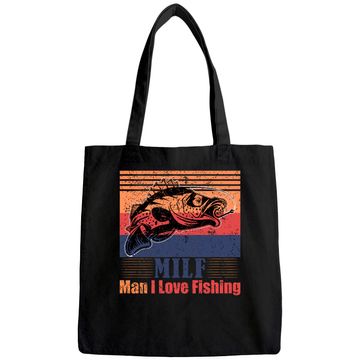 Discover MILF Man I Love Fishing Funny Retro Vintage Fish Essential Tote Bag