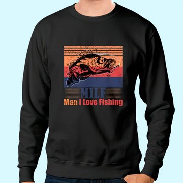 Discover MILF Man I Love Fishing Funny Retro Vintage Fish Essential Sweatshirt