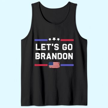 Discover Let's Go Brandon Conservative Anti Liberal US Flag Tank Tops