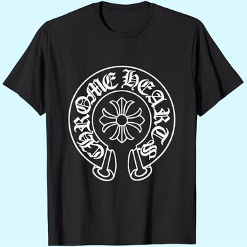 Discover Chrome Heart Print Men's T-Shirt Crew Neck Shirt
