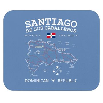 Discover Santiago De Los Caballeros Dominican Republic Map Flag Mouse Pad