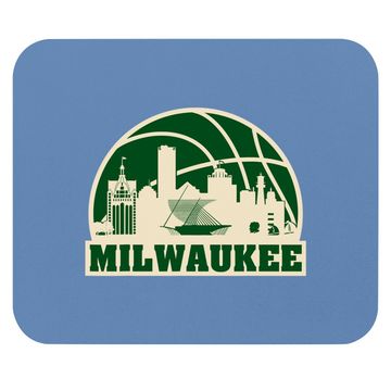 Discover Milwaukee Basketball Vintage Cityscape Mouse Pad