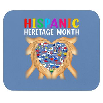 Discover Hispanic Heritage Countries Hands Heart Flags Latina Power Mouse Pad