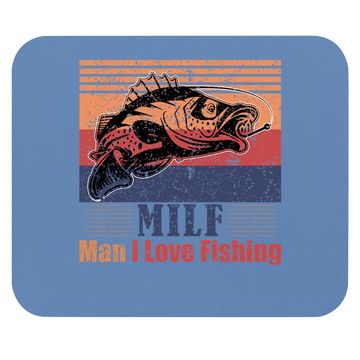 Discover Milf Man I Love Fishing Funny Retro Vintage Fish Essential Mouse Pad
