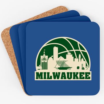 Discover Milwaukee Basketball Vintage Cityscape Coaster
