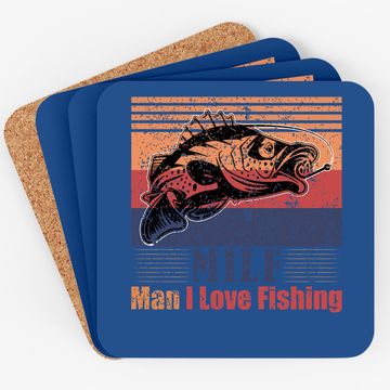 Discover Milf Man I Love Fishing Funny Retro Vintage Fish Essential Coaster