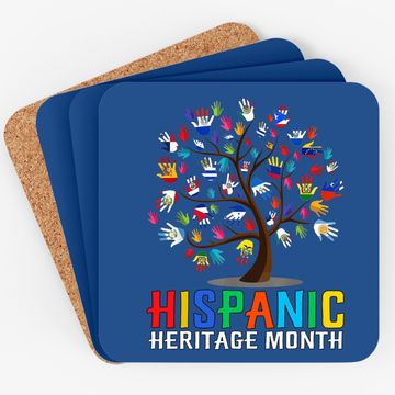 Discover National Hispanic Heritage Month Hand Flag Tree Roots Latino Coaster