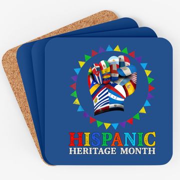 Discover Hispanic Heritage Month Strong Latino Hand Countries Flag Coaster