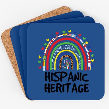 Discover National Hispanic Heritage Month Rainbow All Countries Flags Coaster