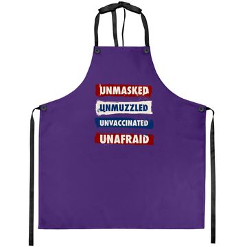 Discover Unmasked Unmuzzled Unvaccinated Unafraid Antimask Design Apron