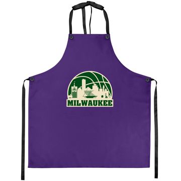Discover Milwaukee Basketball Vintage Cityscape Apron