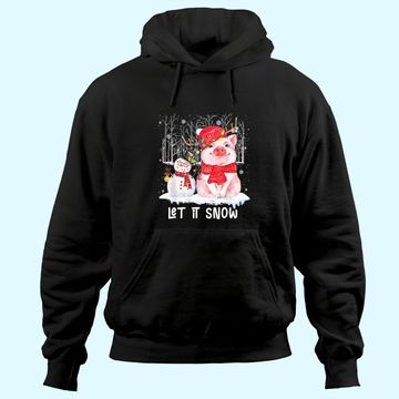 Discover Let It Snow Pig and Snowman Christmas Hoodies