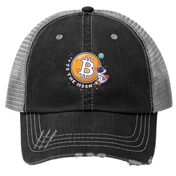 Discover Bitcoin To The Moon Funny Trucker Hat, Best Selling Tee Trucker Hat, Cryptocurrency Funny Trucker Hat Gift