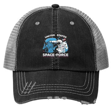 Discover U.s. Space Force | United States American Military Alien Fight Trucker Hat