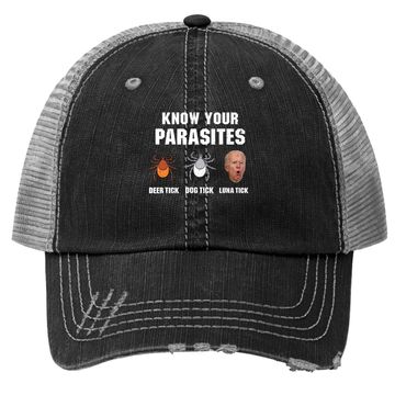 Discover Know Your Parasites Anti Joe Biden Trucker Hat