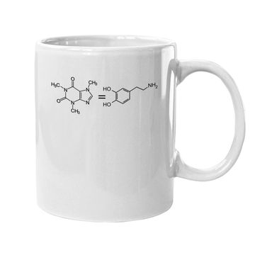 Discover Caffeine Equals Happiness Molecule Dopamine Science Coffee Mug