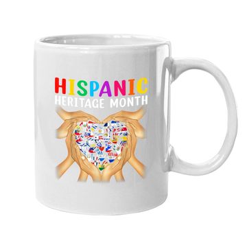 Discover Hispanic Heritage Countries Hands Heart Flags Latina Power Coffee Mug