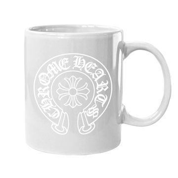 Discover Chrome Heart Print Coffee Mug Crew Neck Coffee Mug